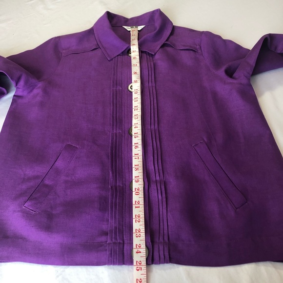 Christopher & Banks Purple Linen Blend Blazer M - Picture 3 of 8